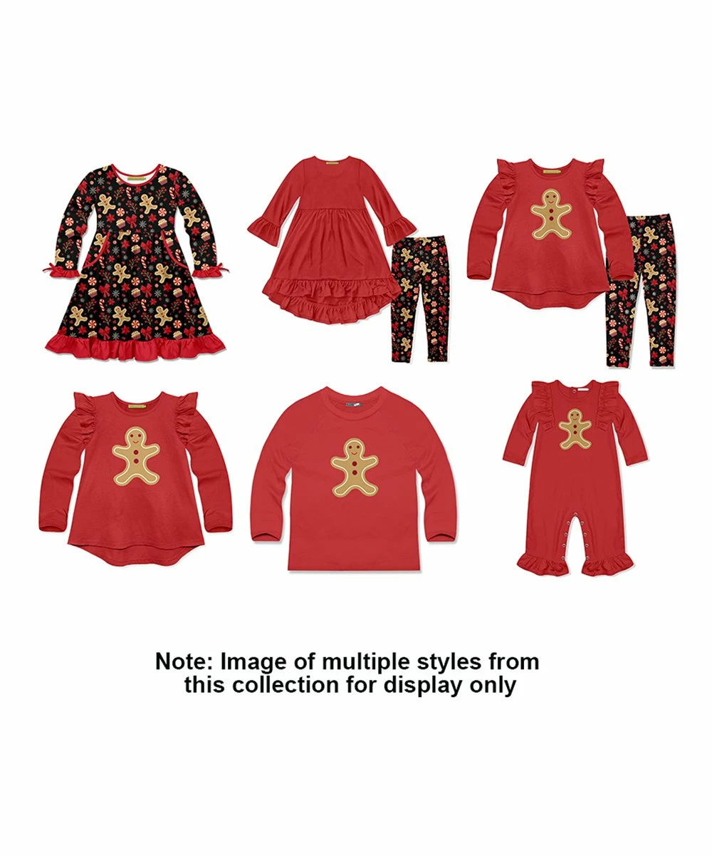 Top 10 π Millie Loves Lily Red Angel-Sleeve Hi-Low Top & Black Gingerbread Sweets Leggings - π§ Girls For Kids β€οΈ 3 Top 10 π Millie Loves Lily Red Angel-Sleeve Hi-Low Top & Black Gingerbread Sweets Leggings - π§ Girls For Kids β€οΈ - Image 3