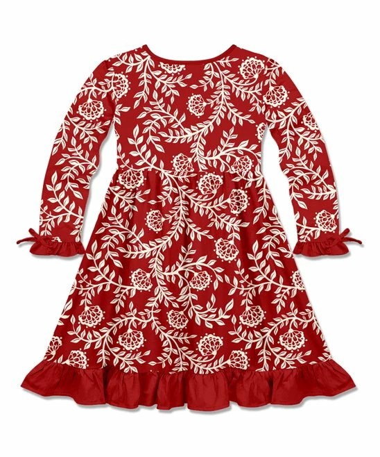 Flash Sale 𧨠Millie Loves Lily Red & White Holiday Vine Pocket Ruffle-Hem A-Line π Dress - Infant For Kids π 3 Flash Sale 𧨠Millie Loves Lily Red & White Holiday Vine Pocket Ruffle-Hem A-Line π Dress - Infant For Kids π - Image 3