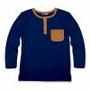 Hot Sale 🎁 Millie & Maxx Navy & Rust Contrast-Pocket Long-Sleeve Henley - Infant & Boys For Kids 😍