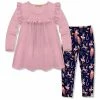 Cheapest ✔️ Millie Loves Lily Dusty Pink Ruffle Long-Sleeve Top & Navy Nutcracker Dream Leggings - Infant, Toddler & 👧 Girls For Kids 🎁
