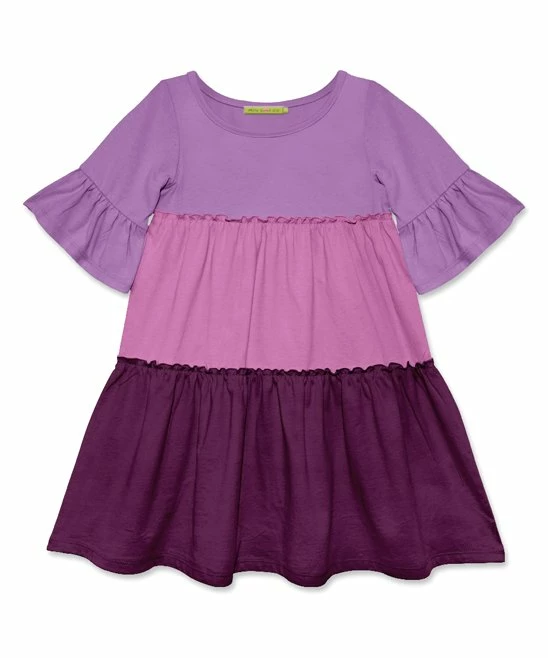 Brand new βοΈ Simply Millie By Millie Loves Lily Purple & Violet Color Block Trumpet-Sleeve Tiered A-Line π Dress - Infant, Toddler & π§ Girls For Kids π 1 Brand new βοΈ Simply Millie By Millie Loves Lily Purple & Violet Color Block Trumpet-Sleeve Tiered A-Line π Dress - Infant, Toddler & π§ Girls For Kids π