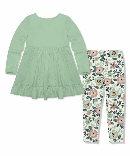Top 10 π Millie Loves Lily Sage Long-Sleeve Babydoll Top & Cream Flower Leggings - Infant, Toddler & π§ Girls For Baby & Maternity β€οΈ 3 Top 10 π Millie Loves Lily Sage Long-Sleeve Babydoll Top & Cream Flower Leggings - Infant, Toddler & π§ Girls For Baby & Maternity β€οΈ - Image 3