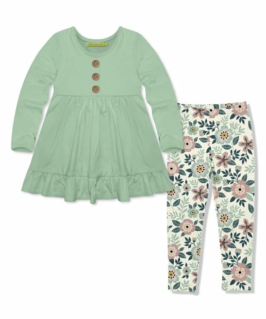 Top 10 π Millie Loves Lily Sage Long-Sleeve Babydoll Top & Cream Flower Leggings - Infant, Toddler & π§ Girls For Baby & Maternity β€οΈ 1 Top 10 π Millie Loves Lily Sage Long-Sleeve Babydoll Top & Cream Flower Leggings - Infant, Toddler & π§ Girls For Baby & Maternity β€οΈ