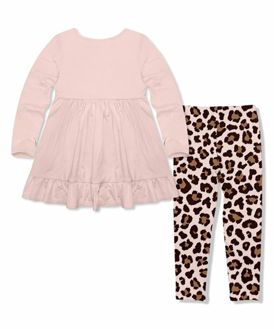 Discount π₯° Millie Loves Lily Light Pink Long-Sleeve Babydoll Top & Pink Leopard Leggings - Infant, Toddler & π§ Girls For Kids π₯ 3 Discount π₯° Millie Loves Lily Light Pink Long-Sleeve Babydoll Top & Pink Leopard Leggings - Infant, Toddler & π§ Girls For Kids π₯ - Image 3