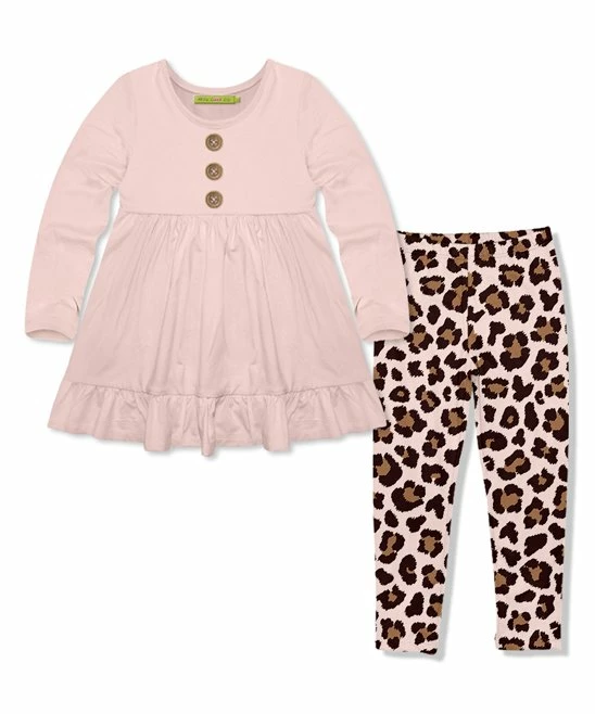 Discount π₯° Millie Loves Lily Light Pink Long-Sleeve Babydoll Top & Pink Leopard Leggings - Infant, Toddler & π§ Girls For Kids π₯ 1 Discount π₯° Millie Loves Lily Light Pink Long-Sleeve Babydoll Top & Pink Leopard Leggings - Infant, Toddler & π§ Girls For Kids π₯