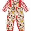 Promo 👍 Little Millie Cream & Red Hearts Ruffle-Trim Playsuit - Infant For Baby & Maternity ✔️