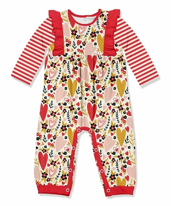 Promo π Little Millie Cream & Red Hearts Ruffle-Trim Playsuit - Infant For Baby & Maternity βοΈ 1 Promo π Little Millie Cream & Red Hearts Ruffle-Trim Playsuit - Infant For Baby & Maternity βοΈ