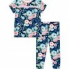 Hot Sale 🔔 Millie Loves Lily Navy & Pink Famous Floral Short-Sleeve Pajama Set - 👧 Girls For Kids 💯