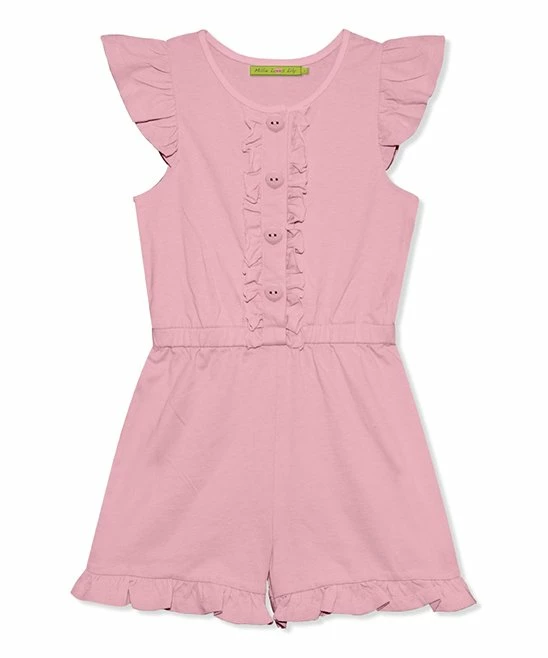 Outlet 𧨠Simply Millie By Millie Loves Lily Dusty Pink Ruffle-Trim Button-Front Romper - π§ Girls For Kids π 1 Outlet 𧨠Simply Millie By Millie Loves Lily Dusty Pink Ruffle-Trim Button-Front Romper - π§ Girls For Kids π