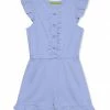 Cheap ✔️ Simply Millie By Millie Loves Lily Periwinkle Ruffle-Trim Button-Front Romper - 👧 Girls For Kids ⌛