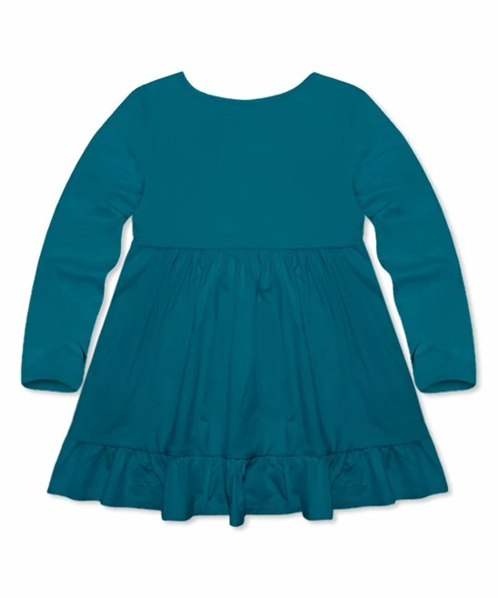 Outlet π Simply Millie By Millie Loves Lily Teal Ruffle-Accent Button-Front Babydoll Tunic - Toddler For Kids π€© 2 Outlet π Simply Millie By Millie Loves Lily Teal Ruffle-Accent Button-Front Babydoll Tunic - Toddler For Kids π€© - Image 2