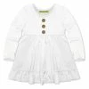 Outlet 😉 Simply Millie By Millie Loves Lily White Ruffle-Accent Button-Front Babydoll Tunic - 👧 Girls For Kids 👍