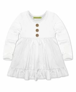 Outlet 😉 Simply Millie By Millie Loves Lily White Ruffle-Accent Button-Front Babydoll Tunic - 👧 Girls For Kids 👍