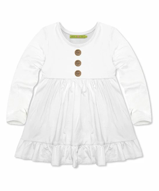 Outlet π Simply Millie By Millie Loves Lily White Ruffle-Accent Button-Front Babydoll Tunic - π§ Girls For Kids π 1 Outlet π Simply Millie By Millie Loves Lily White Ruffle-Accent Button-Front Babydoll Tunic - π§ Girls For Kids π
