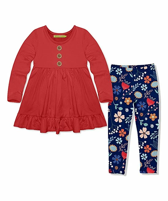 Wholesale π Millie Loves Lily Red Button-Front Babydoll Top & Navy Magic Floral Leggings - π§ Girls For Kids π€© 1 Wholesale π Millie Loves Lily Red Button-Front Babydoll Top & Navy Magic Floral Leggings - π§ Girls For Kids π€©