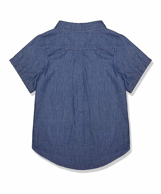 Wholesale π Millie & Maxx Blue Short-Sleeve Button-Up - Toddler & Boys For Kids π 2 Wholesale π Millie & Maxx Blue Short-Sleeve Button-Up - Toddler & Boys For Kids π - Image 2