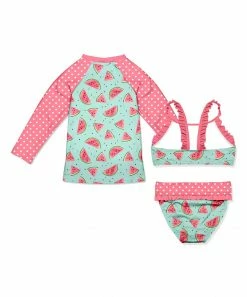 Hot Sale 😉 Millie Loves Lily Mint & Pink Watermelon Ruffle 👙 Bikini & Rashguard - Toddler & 👧 Girls For Kids ✨ -Little Millie-shop zu101441043 alt 2 tm1640111313