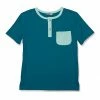 Discount 🔥 Millie & Maxx Teal & Mint Contrast-Pocket Short-Sleeve Henley - Toddler & Boys For Kids 🛒