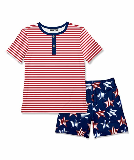 Promo π€© Millie & Maxx Red Stripe Henley & Navy Star Shorts - Toddler & Boys For Kids 𧨠1 Promo π€© Millie & Maxx Red Stripe Henley & Navy Star Shorts - Toddler & Boys For Kids π§¨