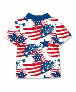 Brand new ❤️ Millie & Maxx Blue & Red US Flag Polo - Toddler & Boys For Kids 😀 -Little Millie-shop zu101445152 alt 2 tm1642525467