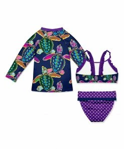 Promo 🎉 Millie Loves Lily Navy & Purple Sea Turtle Tankini & Rashguard - Infant & 👧 Girls For Kids 🔥 -Little Millie-shop zu101445178 alt 2 tm1640111313