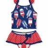 Outlet 🎁 Millie Loves Lily Navy & Red Polka Dot Ice Pop 👗 Skirted Tankini - 👧 Girls For Kids 🥰