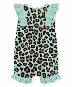 Cheapest 👏 Little Millie Mint Simply Skin Leopard Ruffle-Trim Romper - Infant For Baby & Maternity 😍 -Little Millie-shop zu101529422 alt 2 tm1641908607