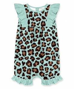 Cheapest 👏 Little Millie Mint Simply Skin Leopard Ruffle-Trim Romper - Infant For Baby & Maternity 😍