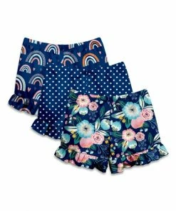 Promo 😀 Millie Loves Lily Navy & Pink Famous Floral Ruffle-Hem Shorts Set - 👧 Girls For Kids 😀 -Little Millie-shop zu101533336 alt 3 tm1641317858