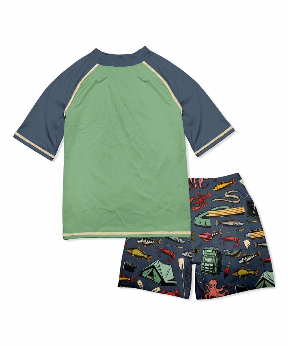 Coupon β Millie & Maxx Dark Gray & Green Fish Short-Sleeve Rashguard Set - Toddler For Kids π 4 Coupon β Millie & Maxx Dark Gray & Green Fish Short-Sleeve Rashguard Set - Toddler For Kids π - Image 4