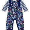 Best Pirce 🛒 Little Millie Navy Butterfly Garden Ruffle-Sleeve Playsuit - Infant & Toddler For Kids ❤️