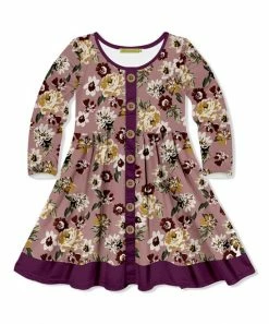 Discount 🥰 Millie Loves Lily Rose & Green Floral Button-Up A-Line 👗 Dress - Infant, Toddler & 👧 Girls For Kids ❤️
