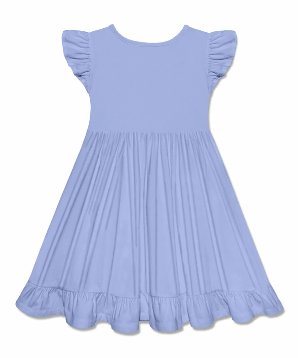 Flash Sale β€οΈ Simply Millie By Millie Loves Lily Periwinkle Pocket Angel-Sleeve A-Line π Dress - Infant For Kids π 2 Flash Sale β€οΈ Simply Millie By Millie Loves Lily Periwinkle Pocket Angel-Sleeve A-Line π Dress - Infant For Kids π - Image 2