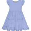 Flash Sale ❤️ Simply Millie By Millie Loves Lily Periwinkle Pocket Angel-Sleeve A-Line 👗 Dress - Infant For Kids 👏