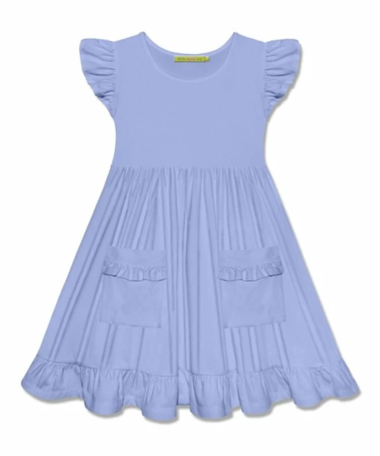 Flash Sale β€οΈ Simply Millie By Millie Loves Lily Periwinkle Pocket Angel-Sleeve A-Line π Dress - Infant For Kids π 1 Flash Sale β€οΈ Simply Millie By Millie Loves Lily Periwinkle Pocket Angel-Sleeve A-Line π Dress - Infant For Kids π