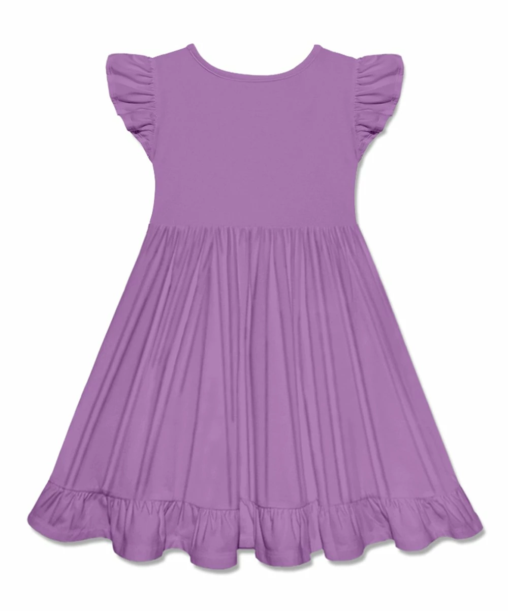 Hot Sale β€οΈ Simply Millie By Millie Loves Lily Purple Pocket Angel-Sleeve A-Line π Dress - Infant, Toddler & π§ Girls For Kids β 2 Hot Sale β€οΈ Simply Millie By Millie Loves Lily Purple Pocket Angel-Sleeve A-Line π Dress - Infant, Toddler & π§ Girls For Kids β - Image 2