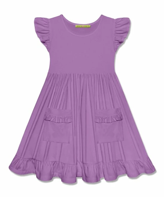 Hot Sale β€οΈ Simply Millie By Millie Loves Lily Purple Pocket Angel-Sleeve A-Line π Dress - Infant, Toddler & π§ Girls For Kids β 1 Hot Sale β€οΈ Simply Millie By Millie Loves Lily Purple Pocket Angel-Sleeve A-Line π Dress - Infant, Toddler & π§ Girls For Kids β