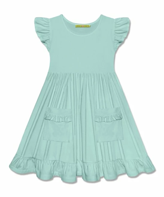 Flash Sale π Simply Millie By Millie Loves Lily Mint Pocket Angel-Sleeve A-Line π Dress - π§ Girls For Kids π€© 1 Flash Sale π Simply Millie By Millie Loves Lily Mint Pocket Angel-Sleeve A-Line π Dress - π§ Girls For Kids π€©