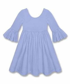 Brand new 👏 Simply Millie By Millie Loves Lily Periwinkle Ruffle-Sleeve A-Line 👗 Dress - Toddler For Kids 👍