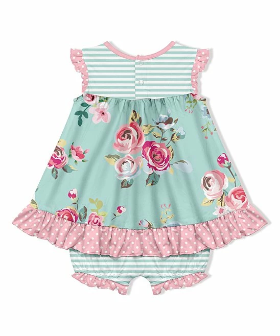 New π₯° Little Millie Chloe Mint & Pink Floral π Skirted Bubble Bodysuit - Infant For Kids π€© 4 New π₯° Little Millie Chloe Mint & Pink Floral π Skirted Bubble Bodysuit - Infant For Kids π€© - Image 4