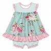 New 🥰 Little Millie Chloe Mint & Pink Floral 👗 Skirted Bubble Bodysuit - Infant For Kids 🤩