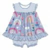 New 💯 Little Millie Periwinkle Rainbows 👗 Skirted Bubble Bodysuit - Infant For Kids 💯