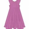 Hot Sale 🔥 Simply Millie By Millie Loves Lily Violet Ruffle-Hem Gauze Angel-Sleeve 👗 Dress - 👧 Girls For Kids 🛒