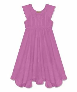 Hot Sale 🔥 Simply Millie By Millie Loves Lily Violet Ruffle-Hem Gauze Angel-Sleeve 👗 Dress - 👧 Girls For Kids 🛒