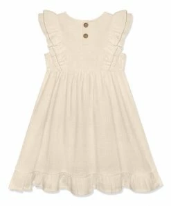 Best Sale 🧨 Simply Millie By Millie Loves Lily Cream Double-Ruffle Gauze Sleeveless A-Line 👗 Dress - 👧 Girls For Kids 🥰 -Little Millie-shop zu102515294 alt 2 tm1641234816