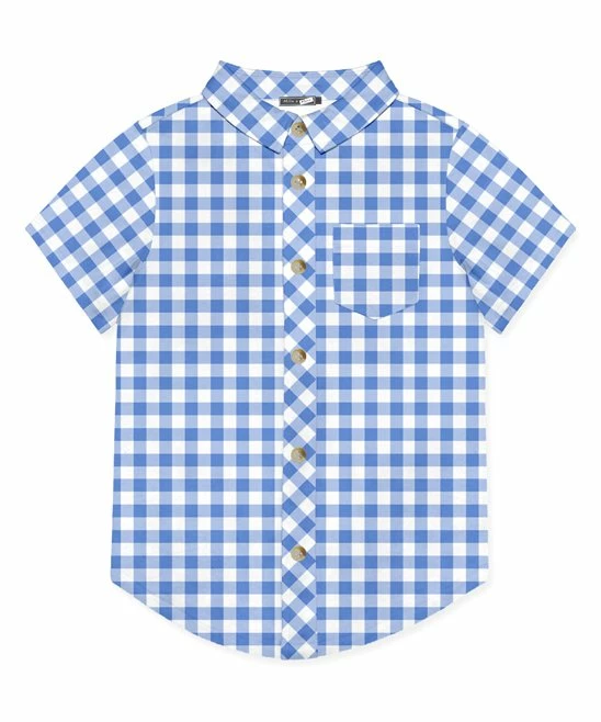 Coupon π Millie & Maxx Marina Blue & White Gingham Short-Sleeve Button-Up - Toddler & Boys For Kids π 1 Coupon π Millie & Maxx Marina Blue & White Gingham Short-Sleeve Button-Up - Toddler & Boys For Kids π