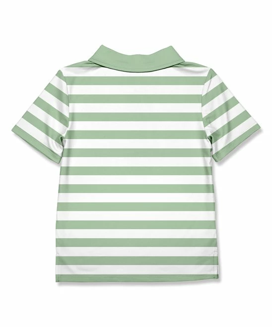 Cheap ❤️ Millie & Maxx Sage & White Stripe Polo - Infant For Kids ⌛ 3 Cheap ❤️ Millie & Maxx Sage & White Stripe Polo - Infant For Kids ⌛ - Image 3