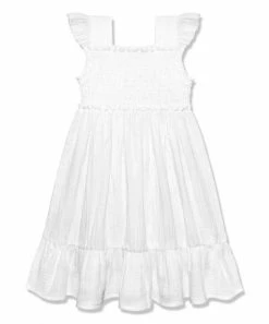 Cheapest 🌟 Simply Millie By Millie Loves Lily White Ruffle-Trim Gauze Smock A-Line 👗 Dress - Infant For Kids 👏