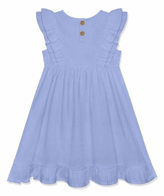 Discount π Simply Millie By Millie Loves Lily Periwinkle Double-Ruffle Gauze Sleeveless A-Line π Dress - π§ Girls For Kids π 3 Discount π Simply Millie By Millie Loves Lily Periwinkle Double-Ruffle Gauze Sleeveless A-Line π Dress - π§ Girls For Kids π - Image 3