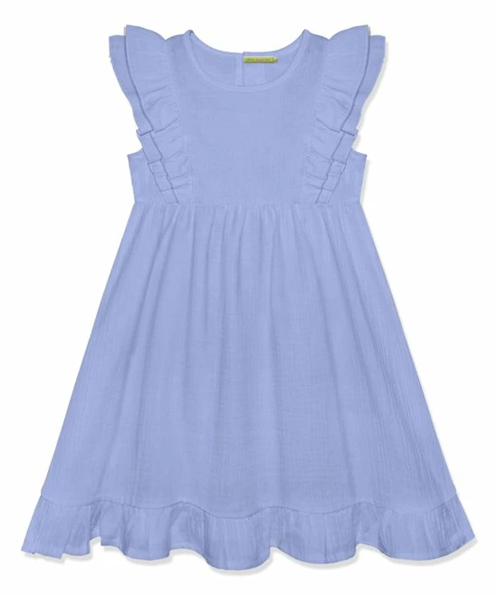 Discount π Simply Millie By Millie Loves Lily Periwinkle Double-Ruffle Gauze Sleeveless A-Line π Dress - π§ Girls For Kids π 1 Discount π Simply Millie By Millie Loves Lily Periwinkle Double-Ruffle Gauze Sleeveless A-Line π Dress - π§ Girls For Kids π